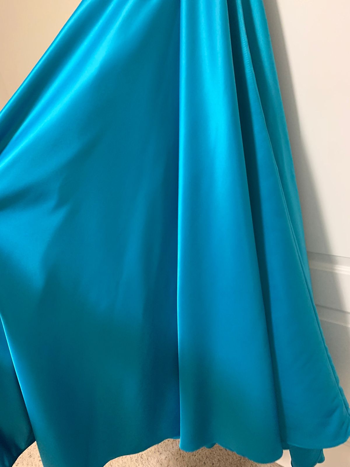 Custom made Size 10 Pageant Satin Turquoise Blue Ball Gown on Queenly