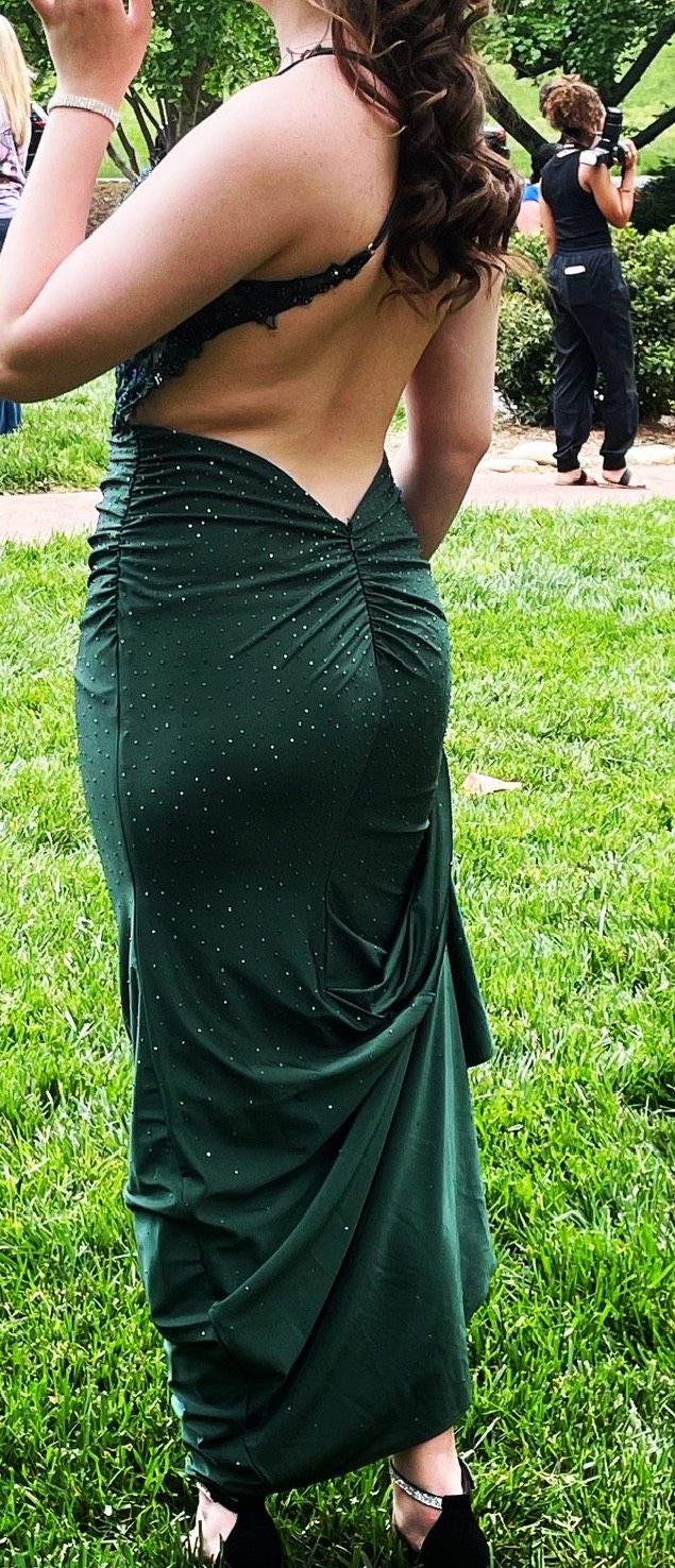 Size 10 Prom Green Floor Length Maxi on Queenly