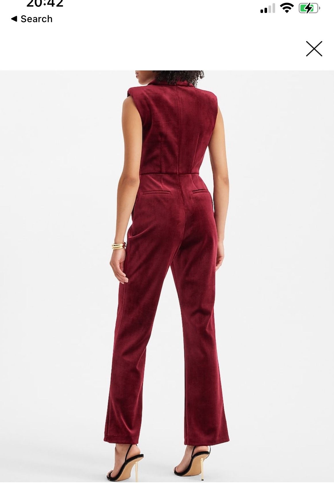 Size 6 Prom Velvet Red Formal Jumpsuit on Queenly