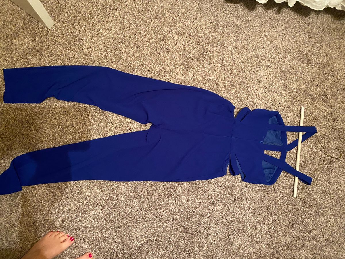 Size 2 Blue Formal Jumpsuit on Queenly