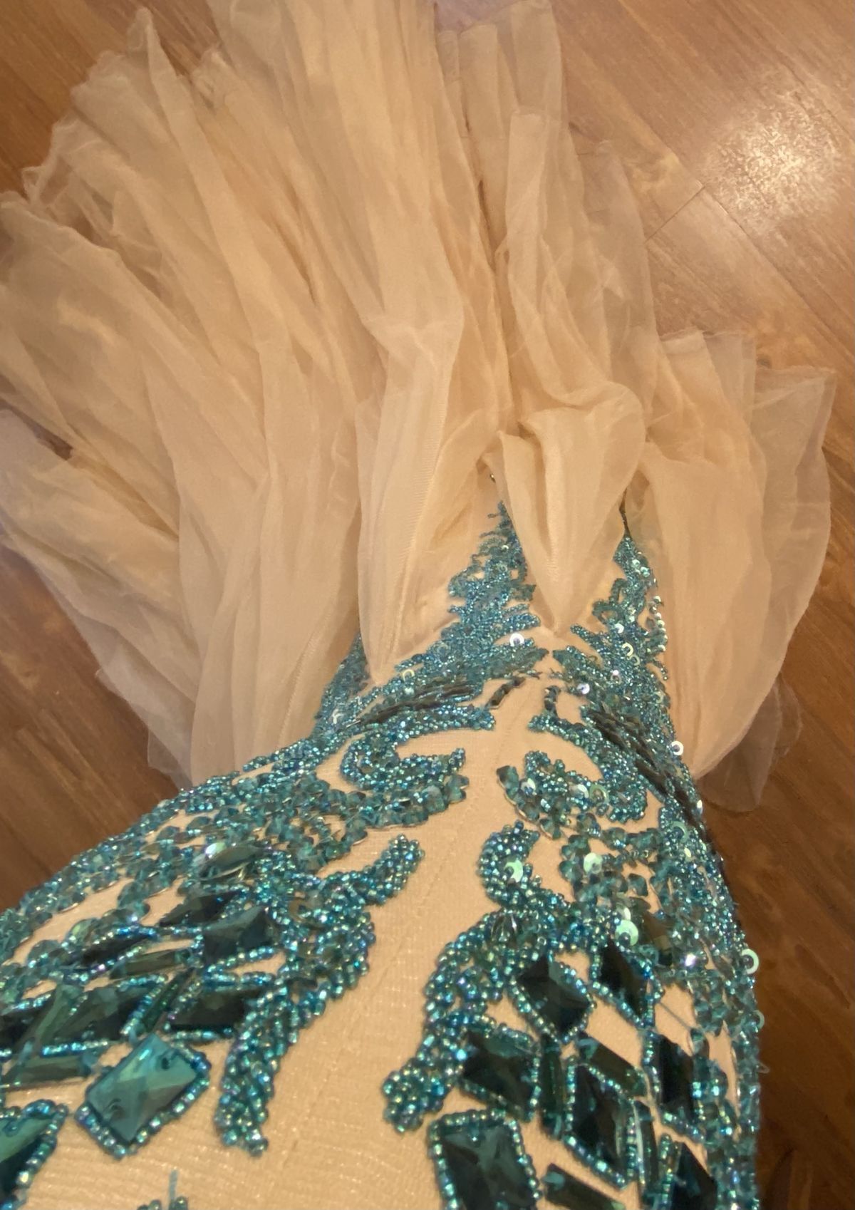 Sherri Hill Size 4 Prom Sheer Multicolor Mermaid Dress on Queenly
