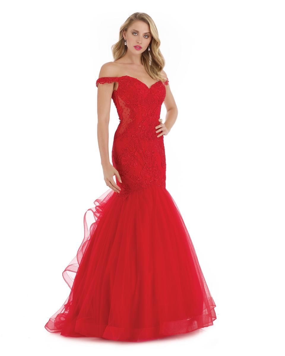Morell Maxie Size 6 Prom Off The Shoulder Lace Red Mermaid Dress on Queenly