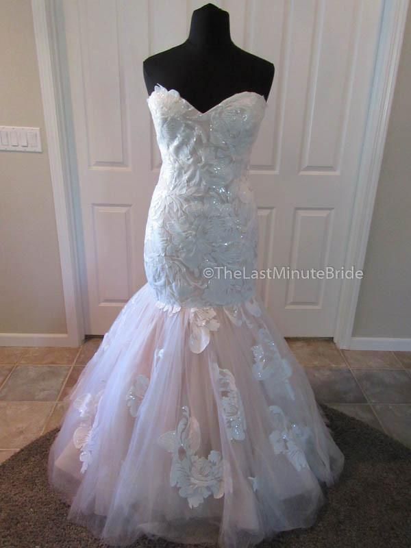 Jovani Size 4 Wedding Strapless Lace White Mermaid Dress on Queenly
