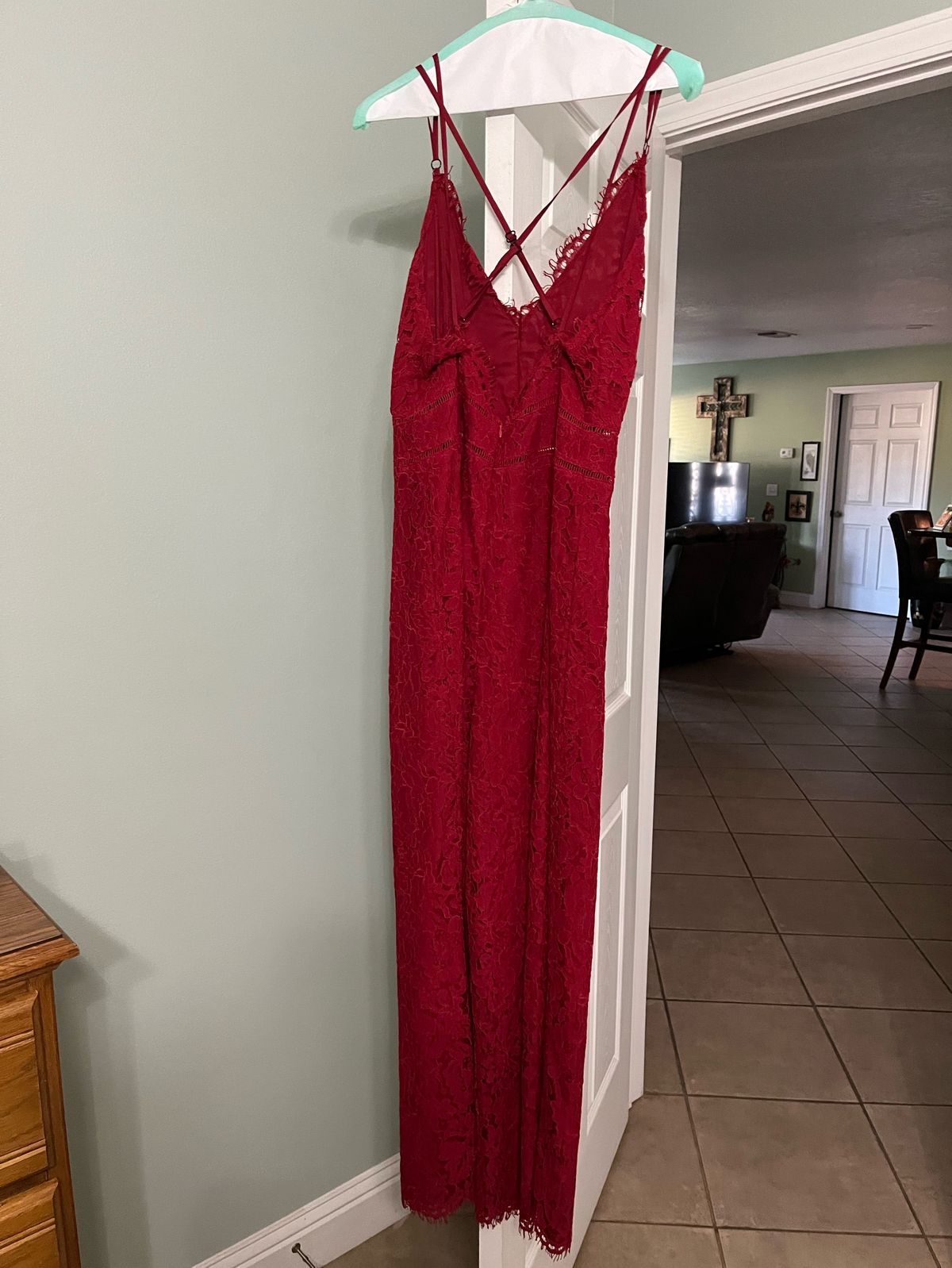Size 10 Pageant Red Formal Jumpsuit on Queenly