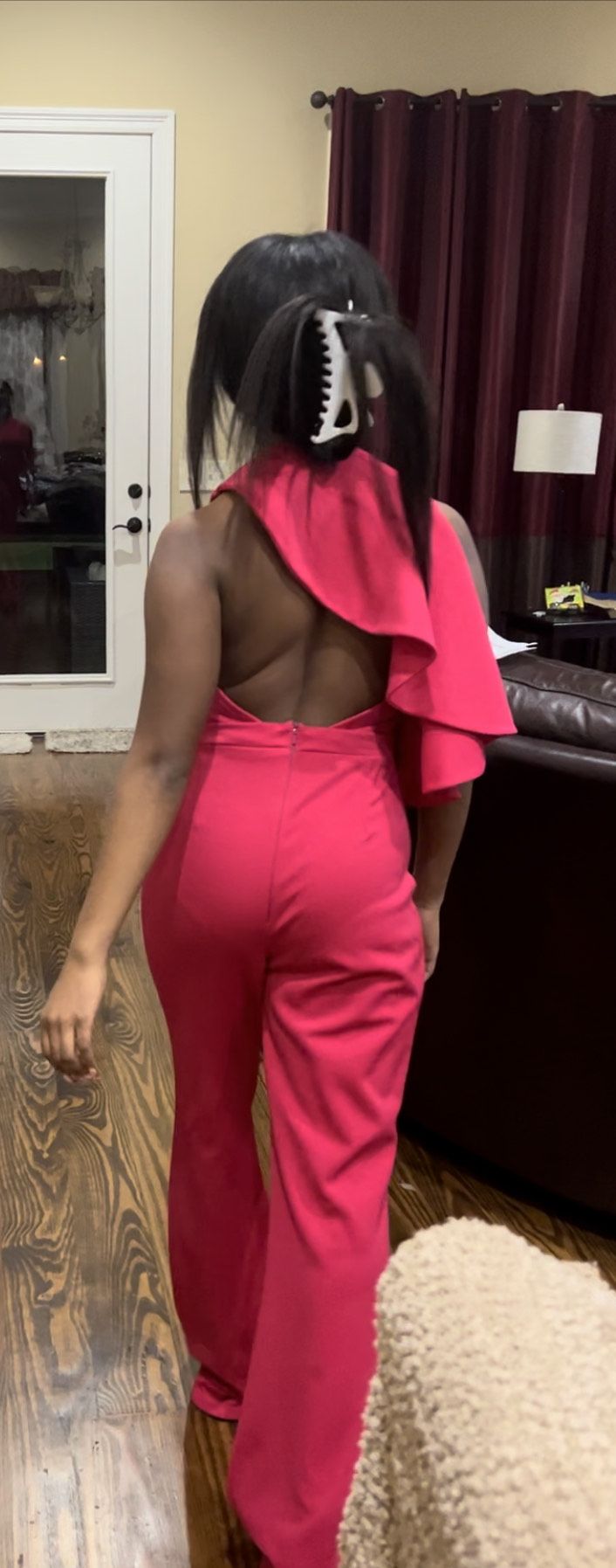 Custom Size 2 Pink Formal Jumpsuit on Queenly