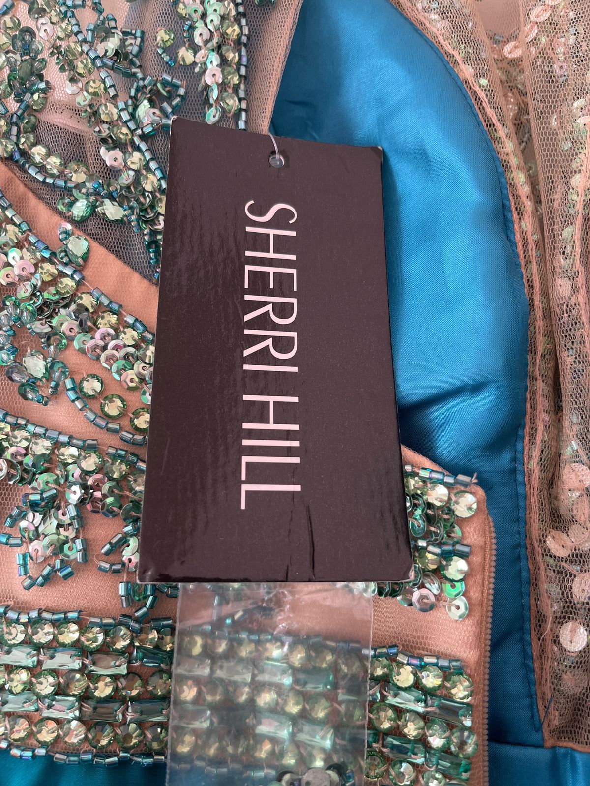 Sherri Hill Size 6 Homecoming High Neck Satin Blue Cocktail Dress on Queenly