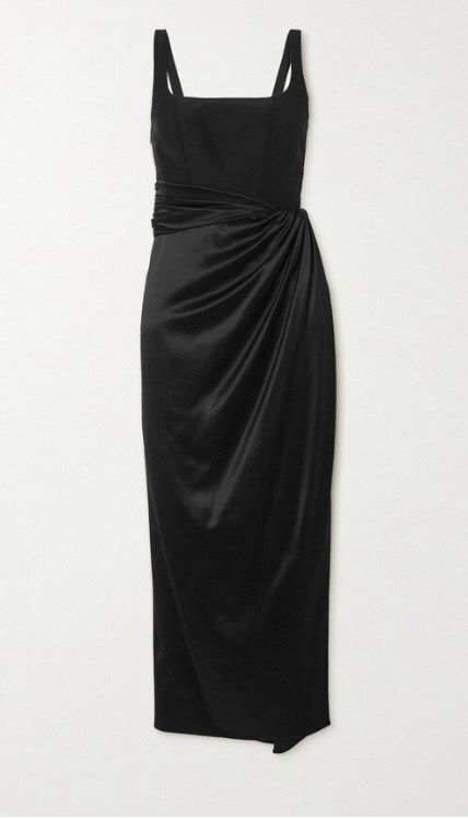 Brandon Maxwell Size 6 Prom Satin Black Side Slit Dress on Queenly