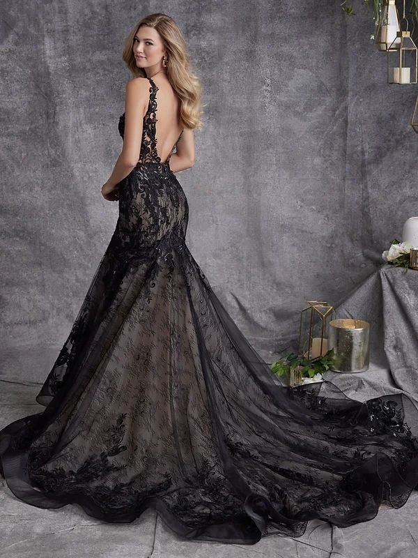 Style Zander Lane Sottero & Midgley Size 6 Pageant Lace Black Mermaid Dress on Queenly