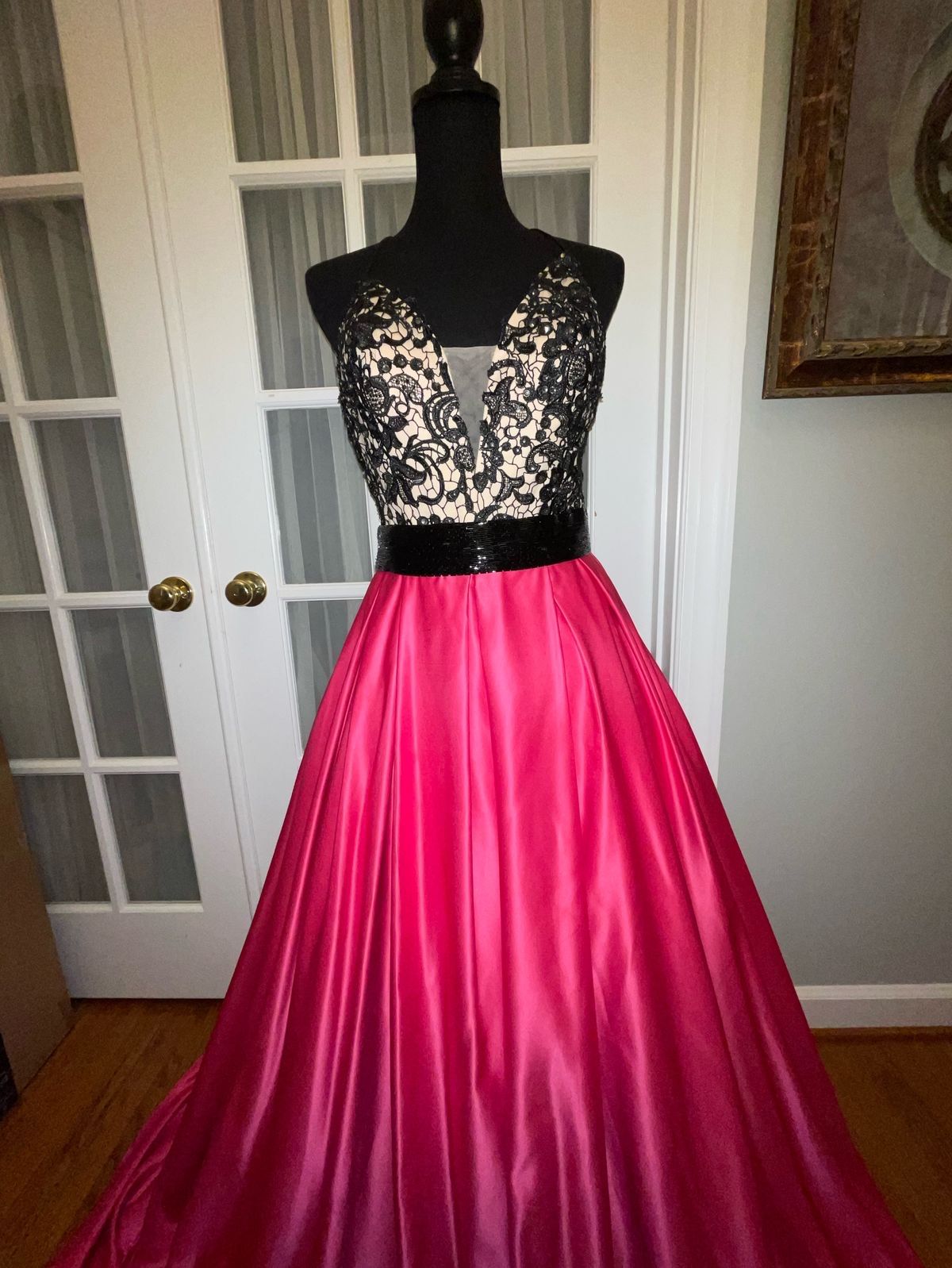 Angela and Alison Size 10 Prom Pink A-line Dress on Queenly