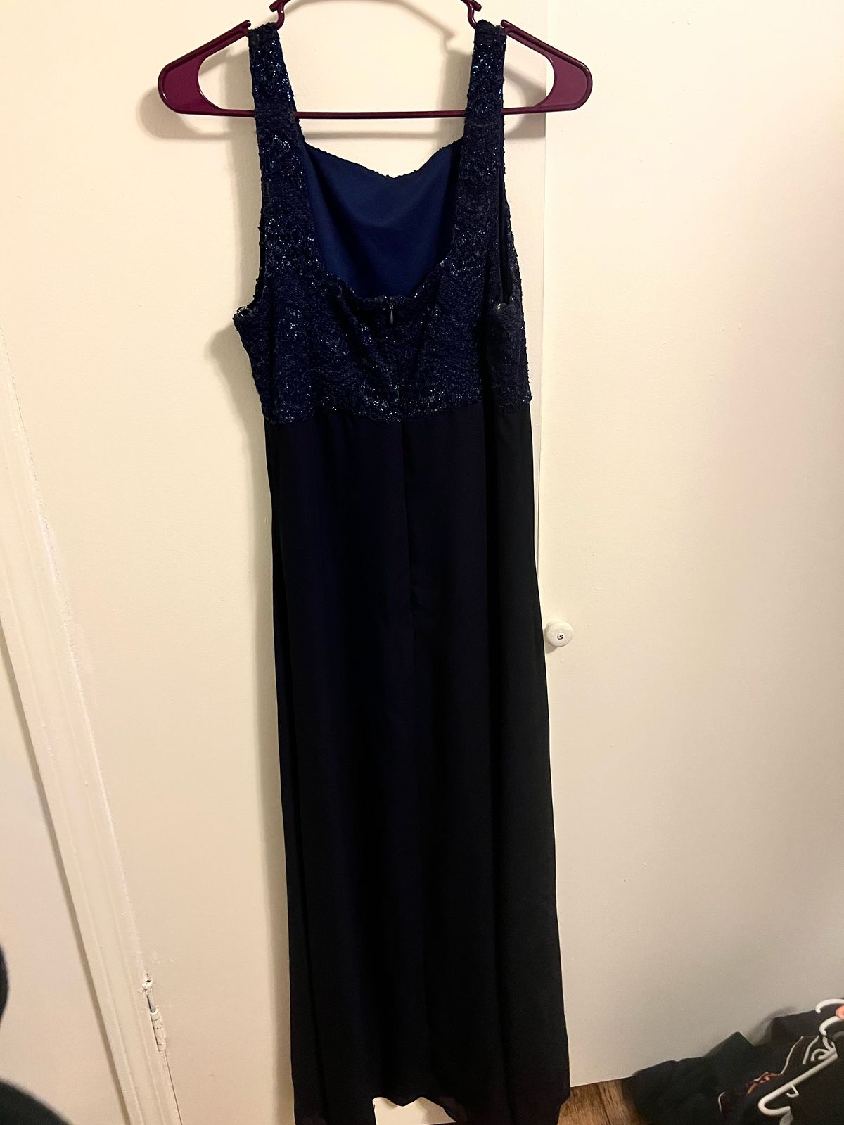 Size 14 Navy Blue Floor Length Maxi on Queenly