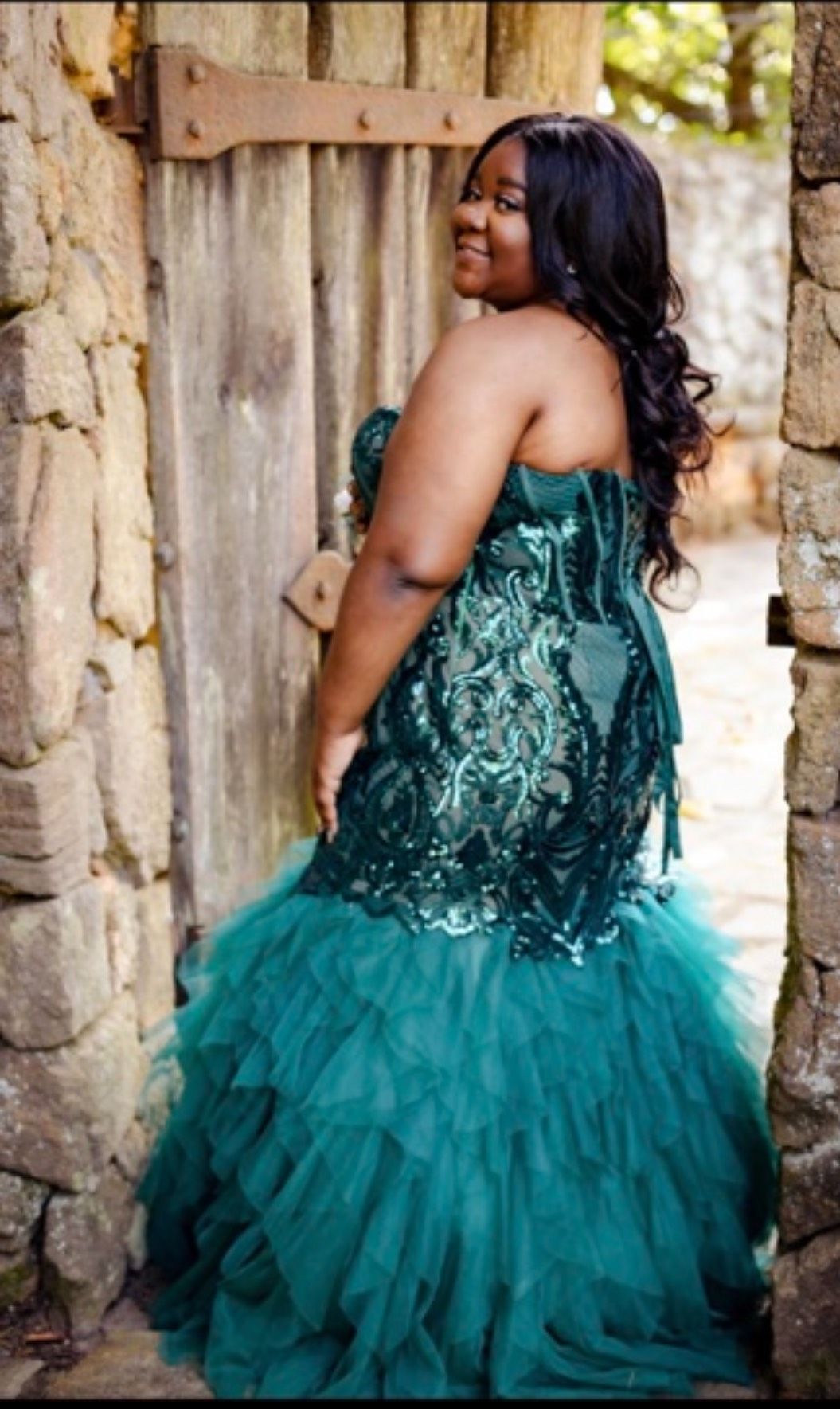 Plus Size 22 Prom Green Mermaid Dress on Queenly