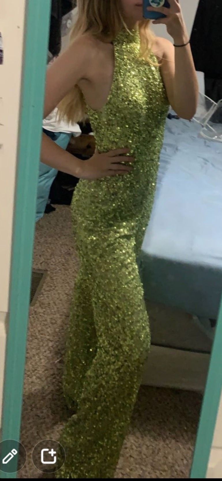 Ashley Lauren Size 4 Pageant Green Formal Jumpsuit on Queenly