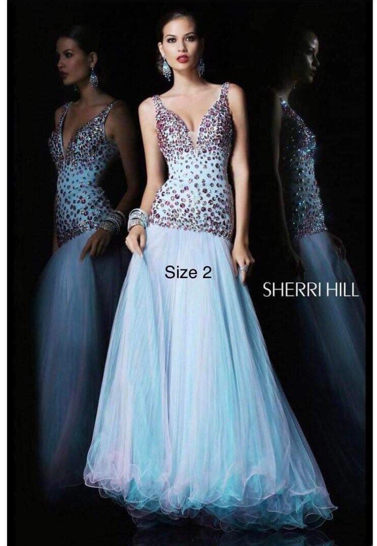 Sherri Hill Size 2 Prom Sequined Multicolor Mermaid Dress on Queenly