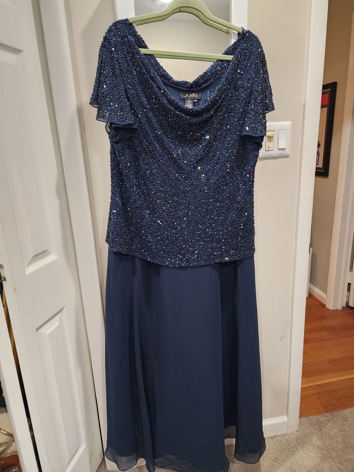 Jakara Plus Size 20 Blue Ball Gown on Queenly