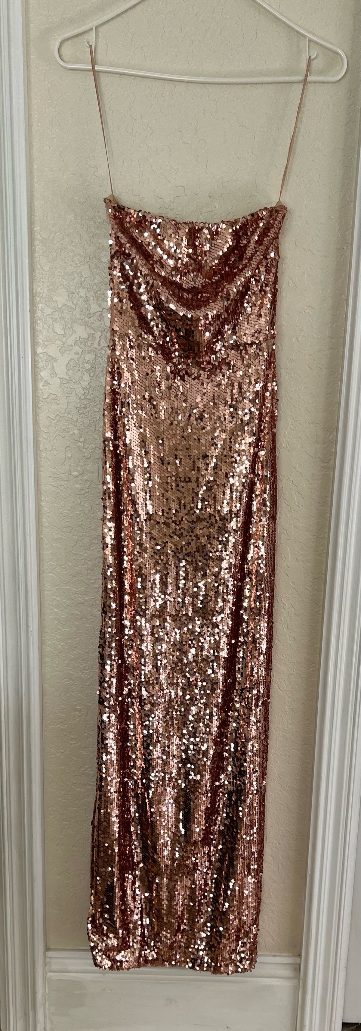 Size XS Nightclub Gold Floor Length Maxi on Queenly
