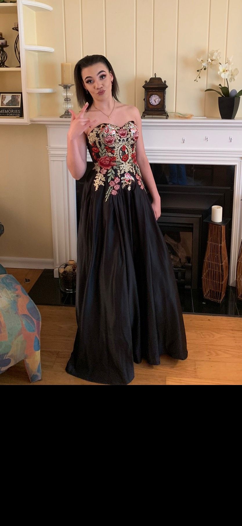 Size M Prom Black Dress With Train on Queenly