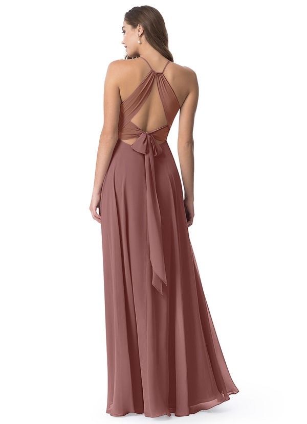 Azazie Size 0 High Neck Pink Side Slit Dress on Queenly