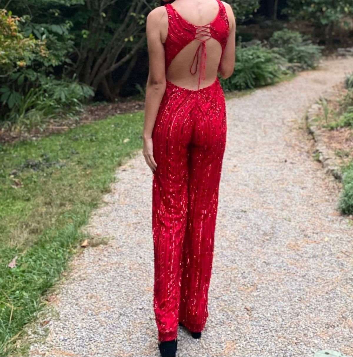 Rachel Allan Size 4 Prom Red Formal Jumpsuit on Queenly