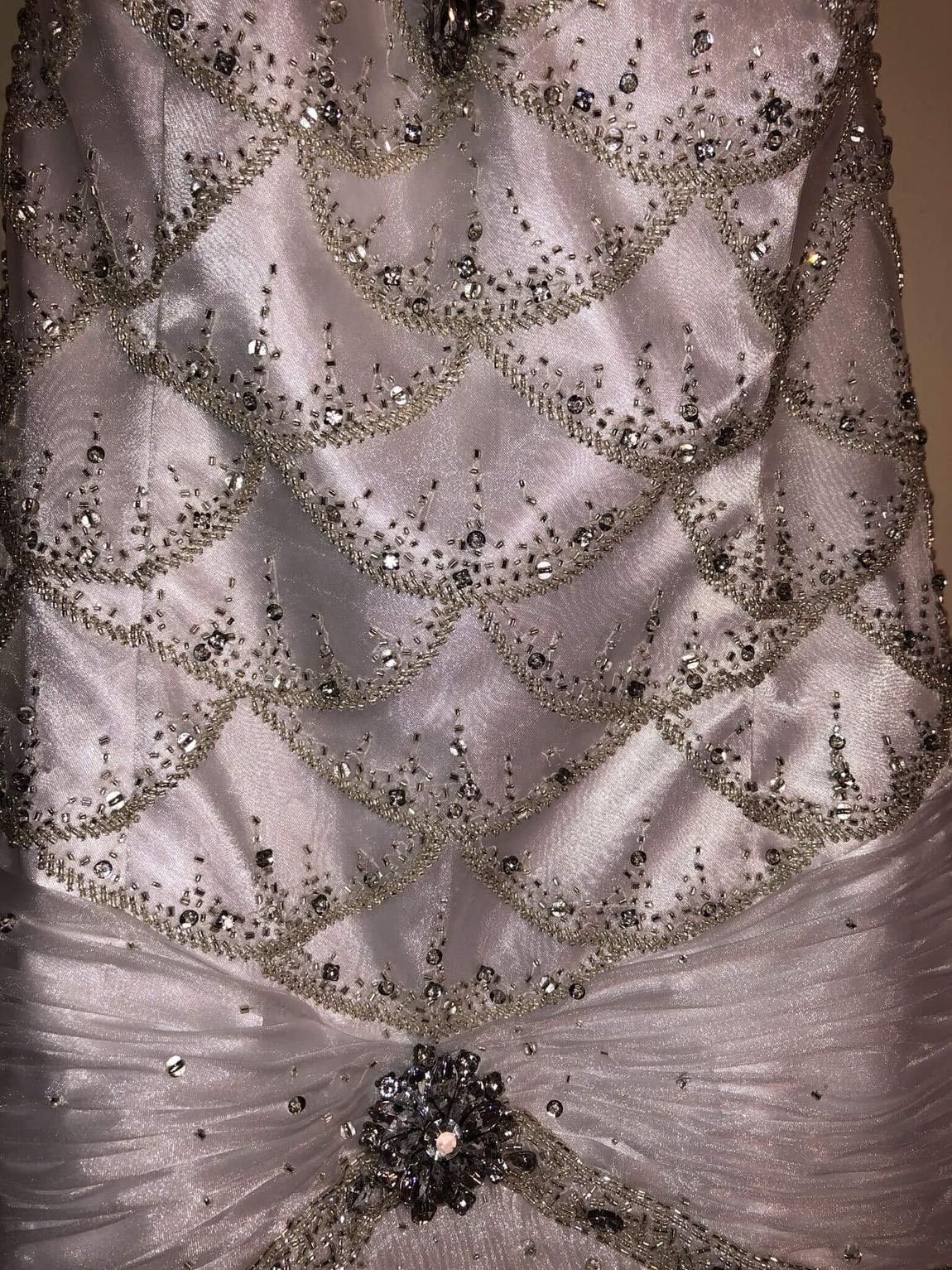 Diaas Size 12 Wedding Sequined White Ball Gown on Queenly