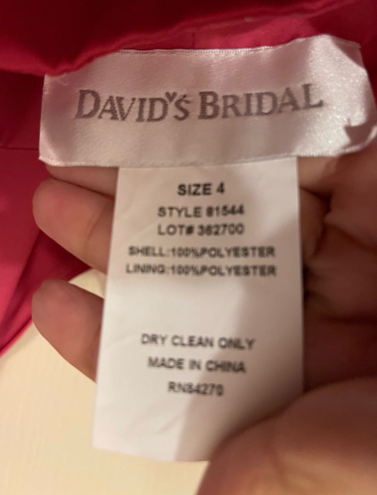 David's Bridal Size S Prom Hot Pink Floor Length Maxi on Queenly