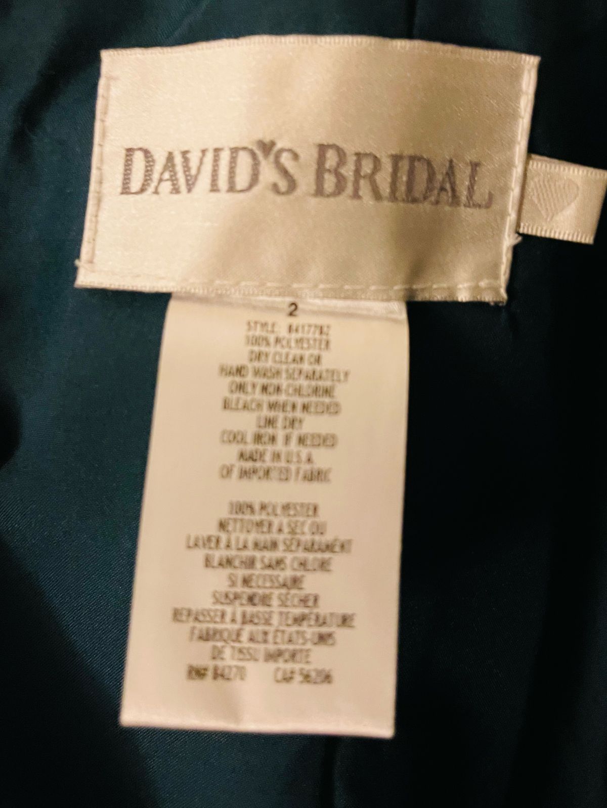 David's Bridal Size 2 Wedding Guest Blue Cocktail Dress on Queenly