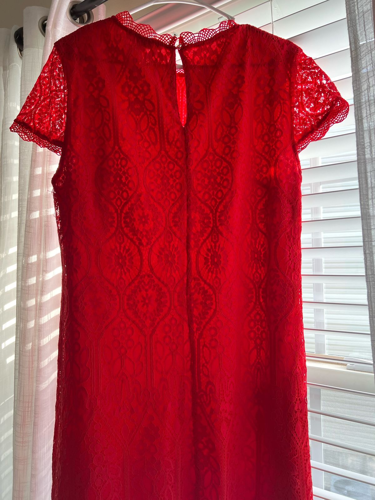 Size L Wedding Guest Red Floor Length Maxi on Queenly