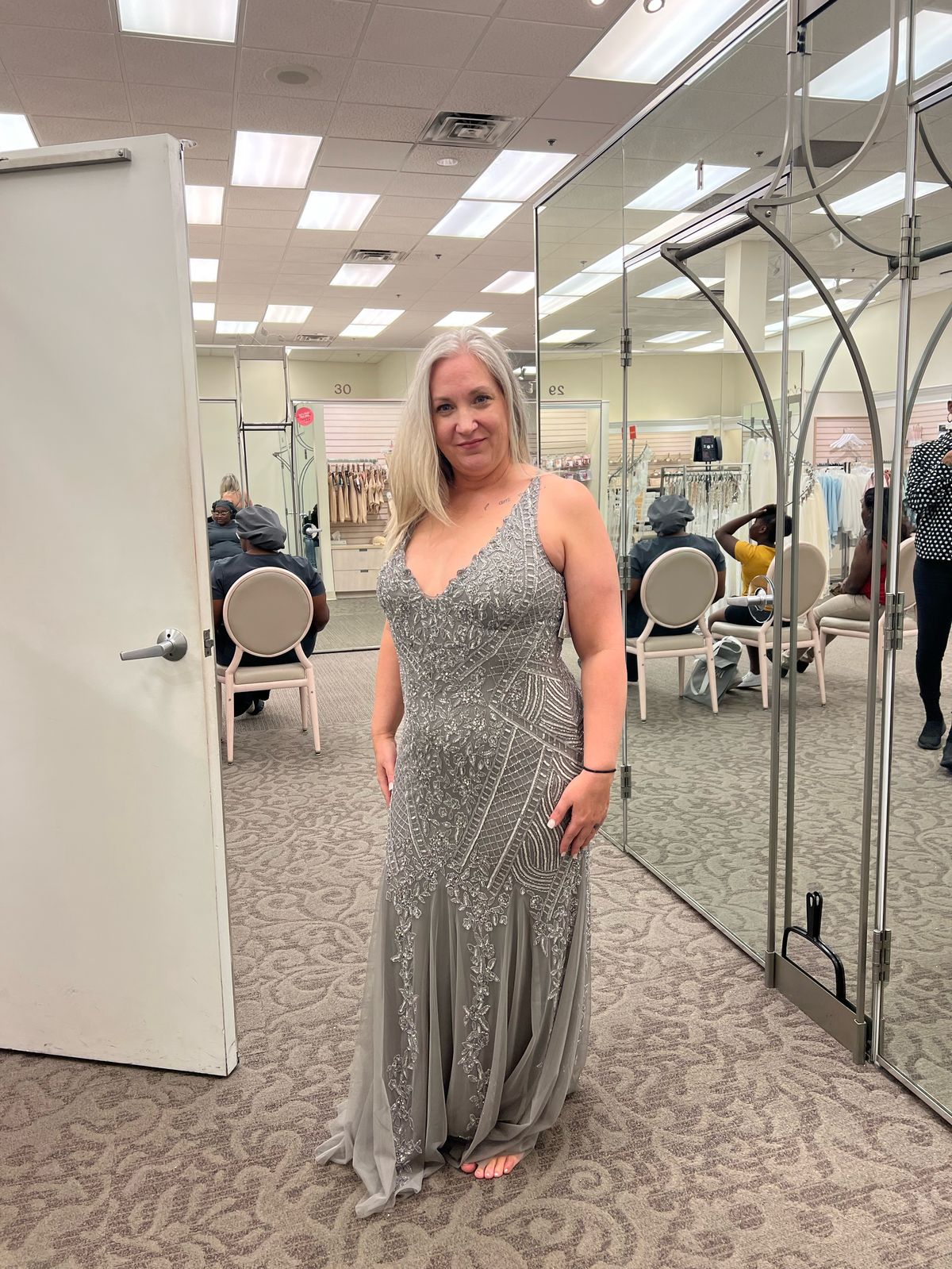 Size 12 Homecoming Silver Mermaid Dress on Queenly