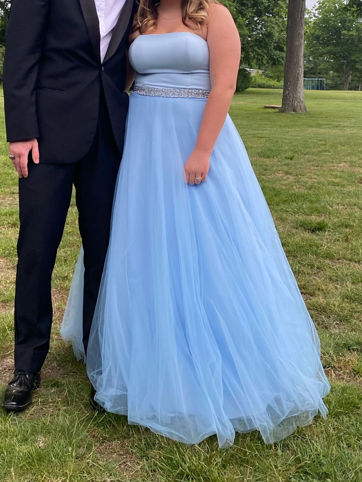 Size 12 Prom Light Blue Dress With Train on Queenly