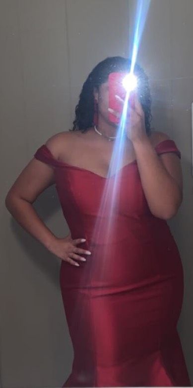 Plus Size 20 Prom Red Mermaid Dress on Queenly