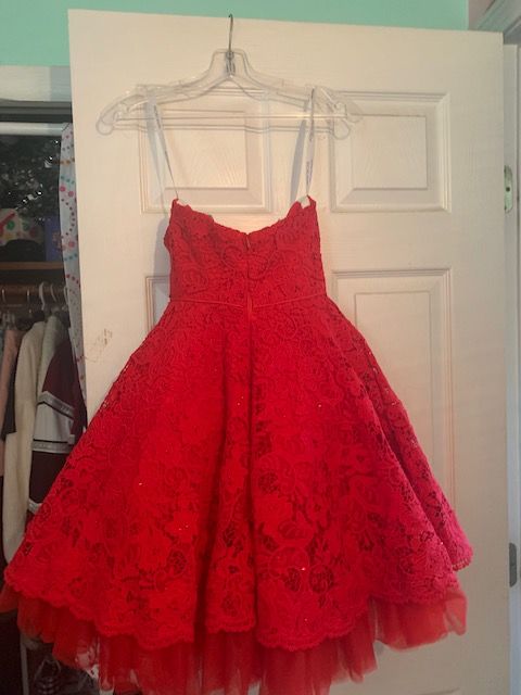 Rachel Allan Size 0 Prom Strapless Red Cocktail Dress on Queenly