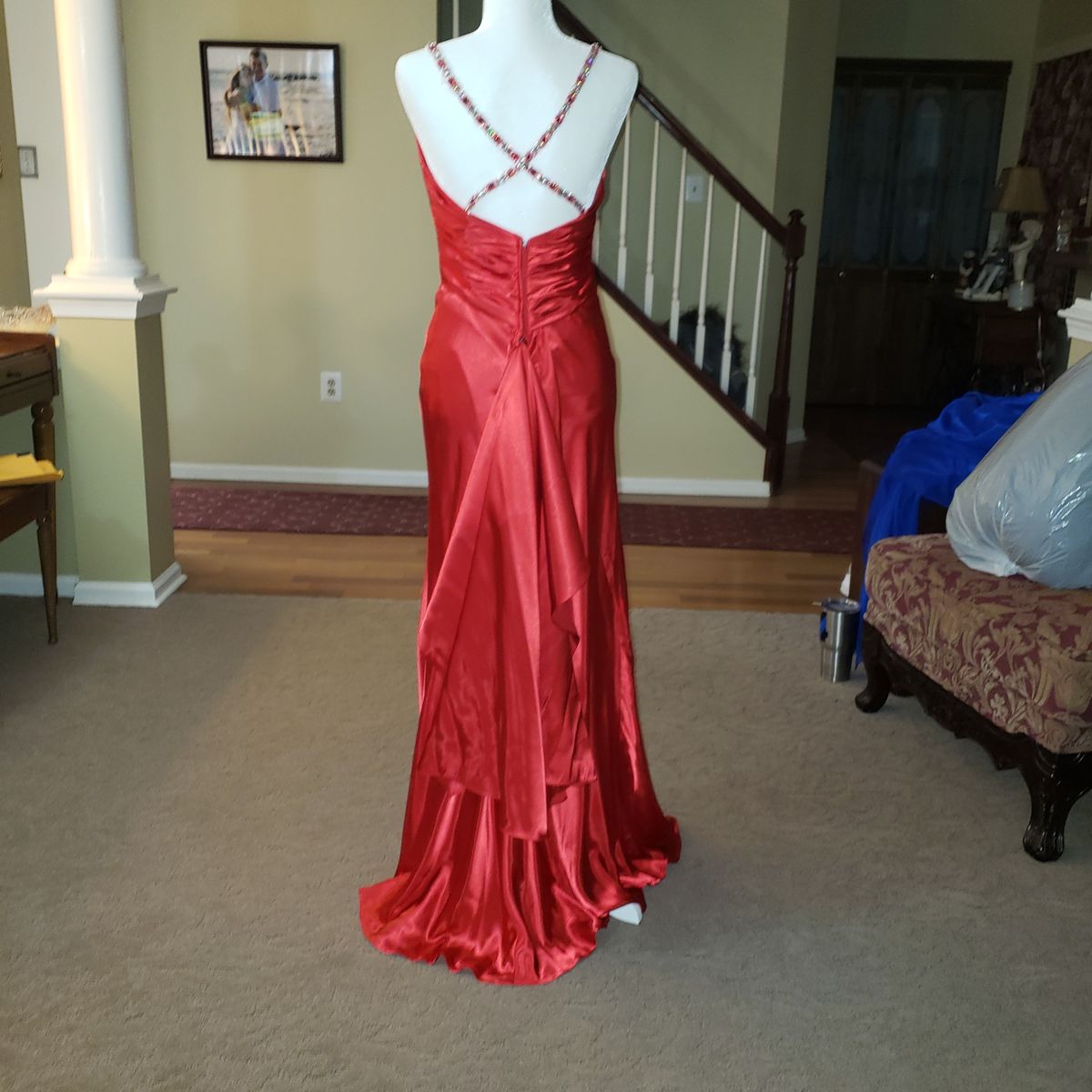 MoriLee Size 6 Red Floor Length Maxi on Queenly