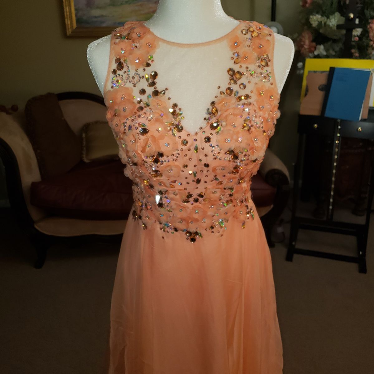 Cinderella Devine Size 6 Orange A-line Dress on Queenly