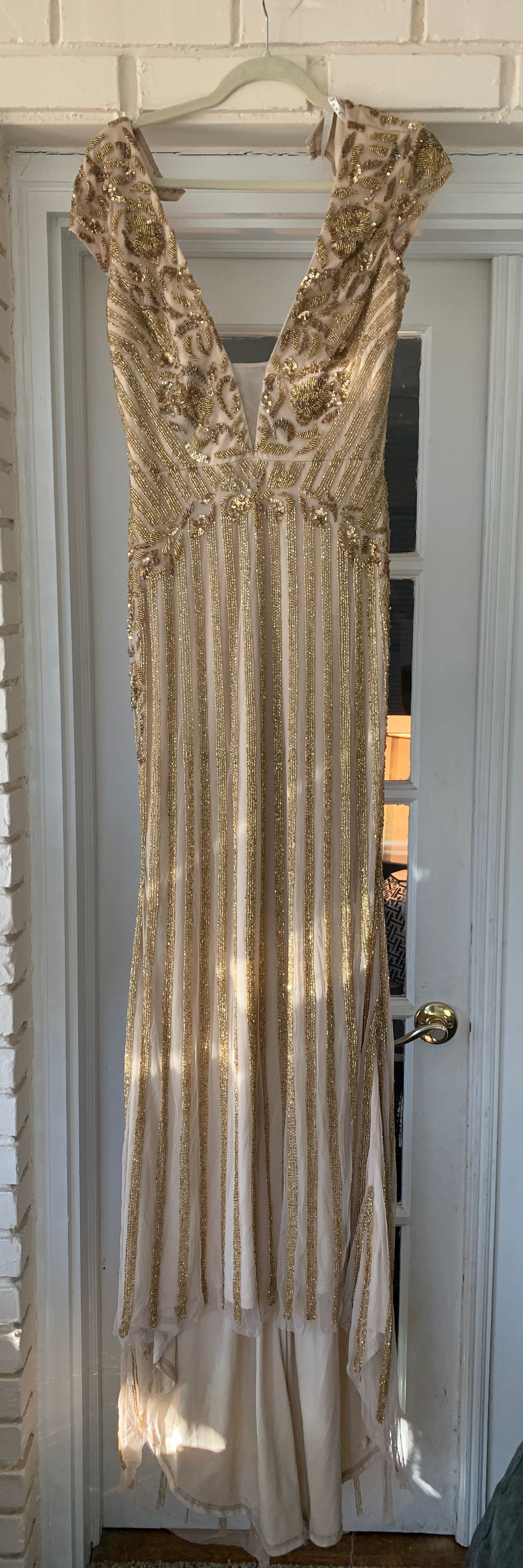 Jasz Couture Size 8 Prom Gold Floor Length Maxi on Queenly