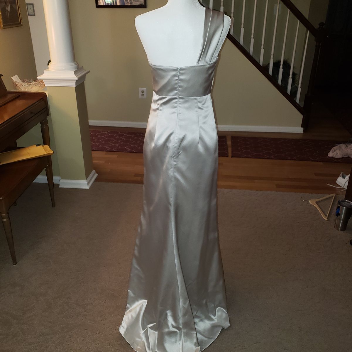 Size 6 Silver Floor Length Maxi on Queenly