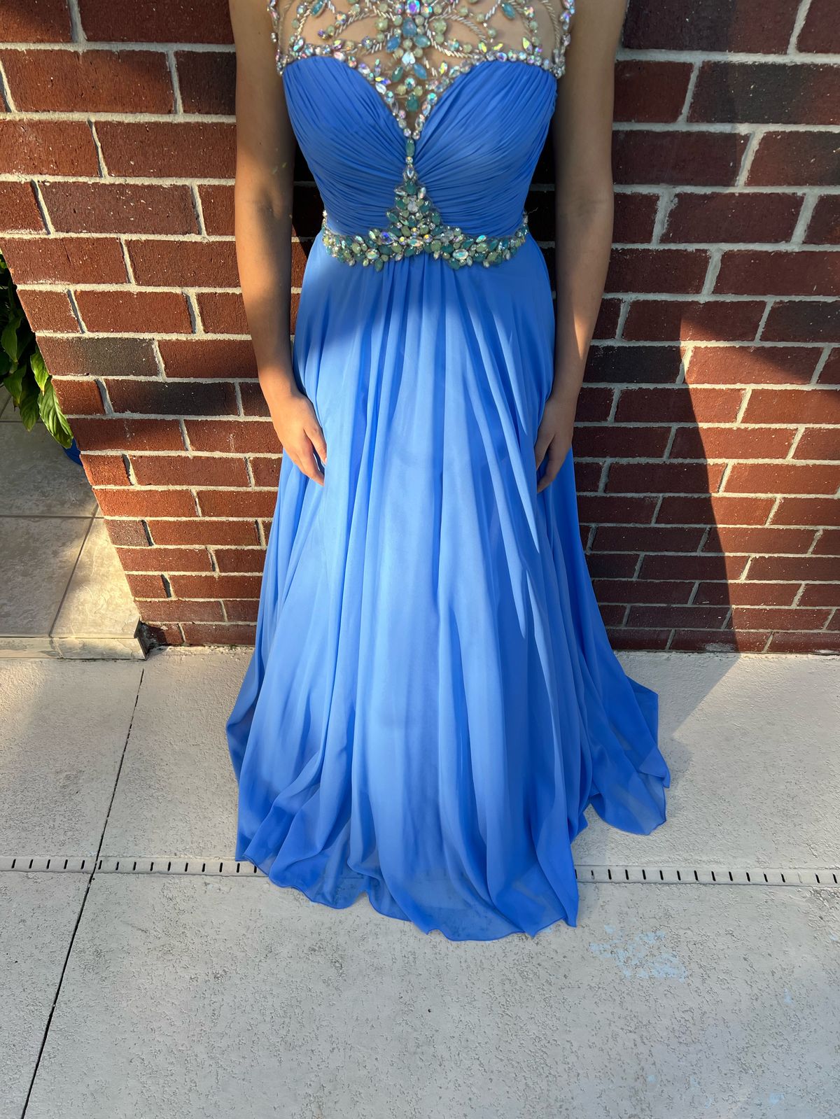 Size 2 Pageant Blue Floor Length Maxi on Queenly