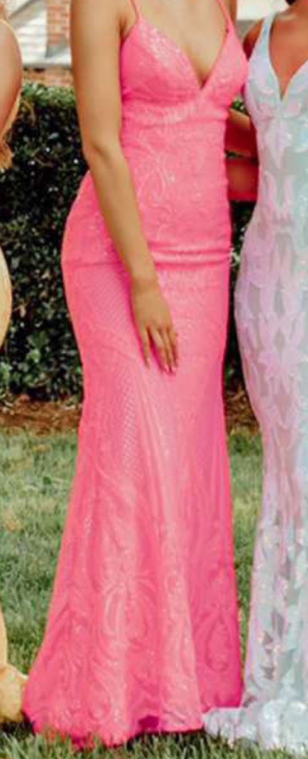 MoriLee Size 4 Prom Hot Pink Mermaid Dress on Queenly