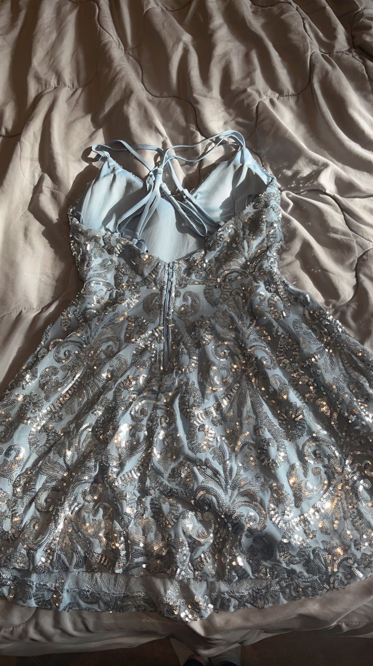 Size S Prom Light Blue A-line Dress on Queenly