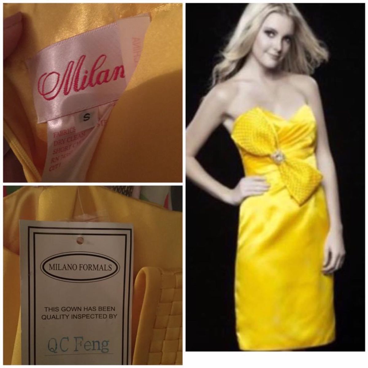 Milano Formals Size S Homecoming Yellow Cocktail Dress on Queenly