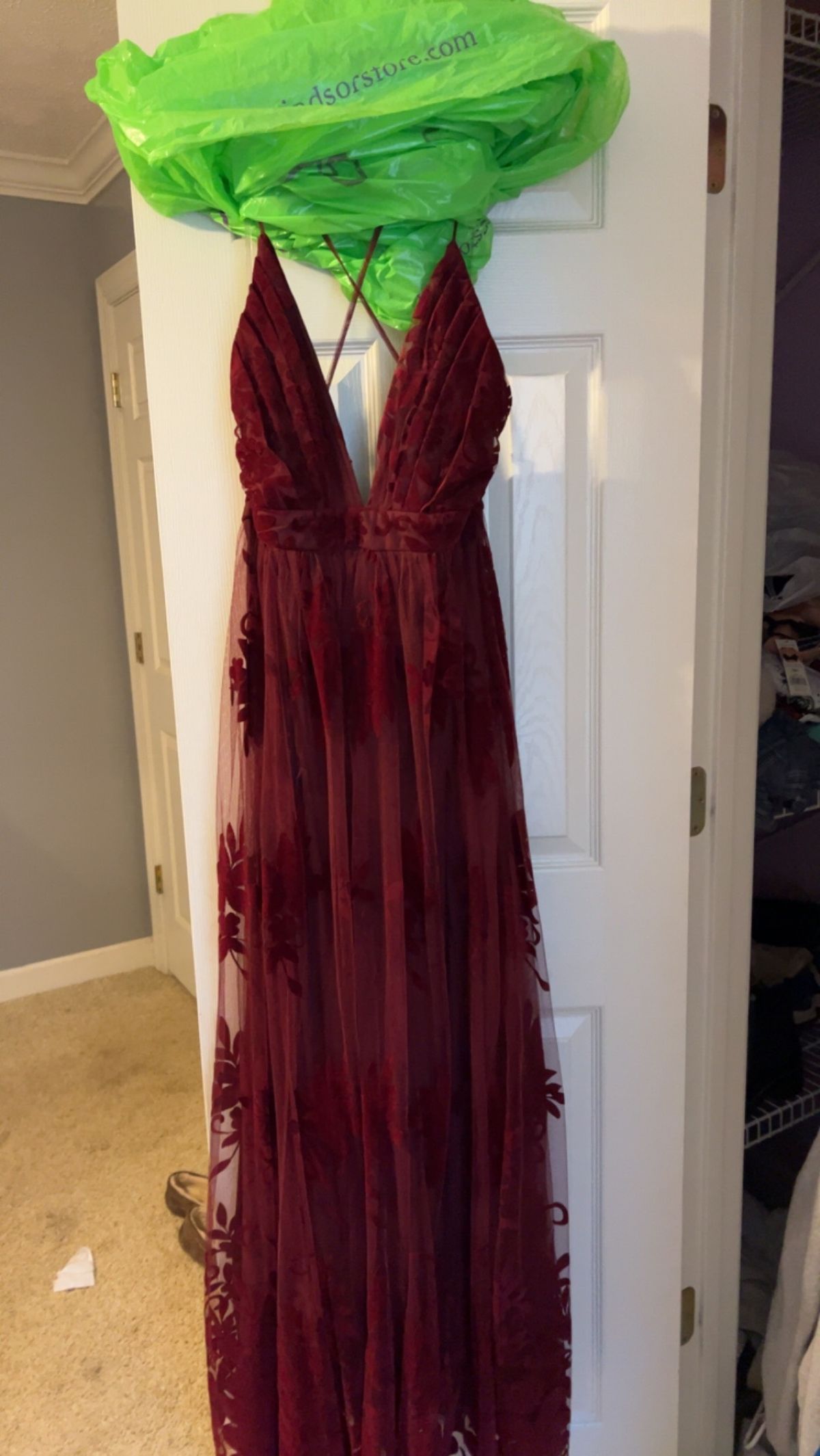 Size M Prom Red Floor Length Maxi on Queenly