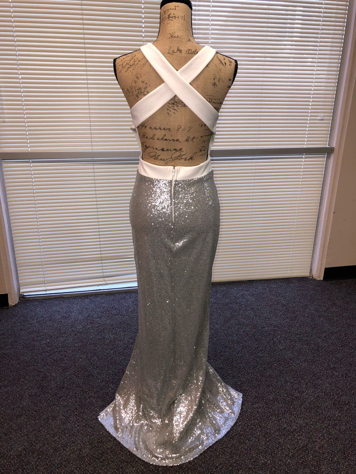 Size 6 Prom Silver Side Slit Dress on Queenly