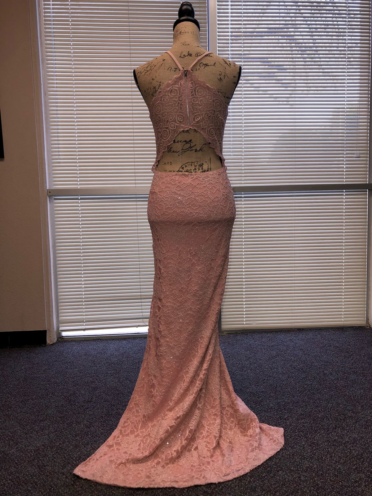 Size M Bridesmaid Lace Light Pink Floor Length Maxi on Queenly