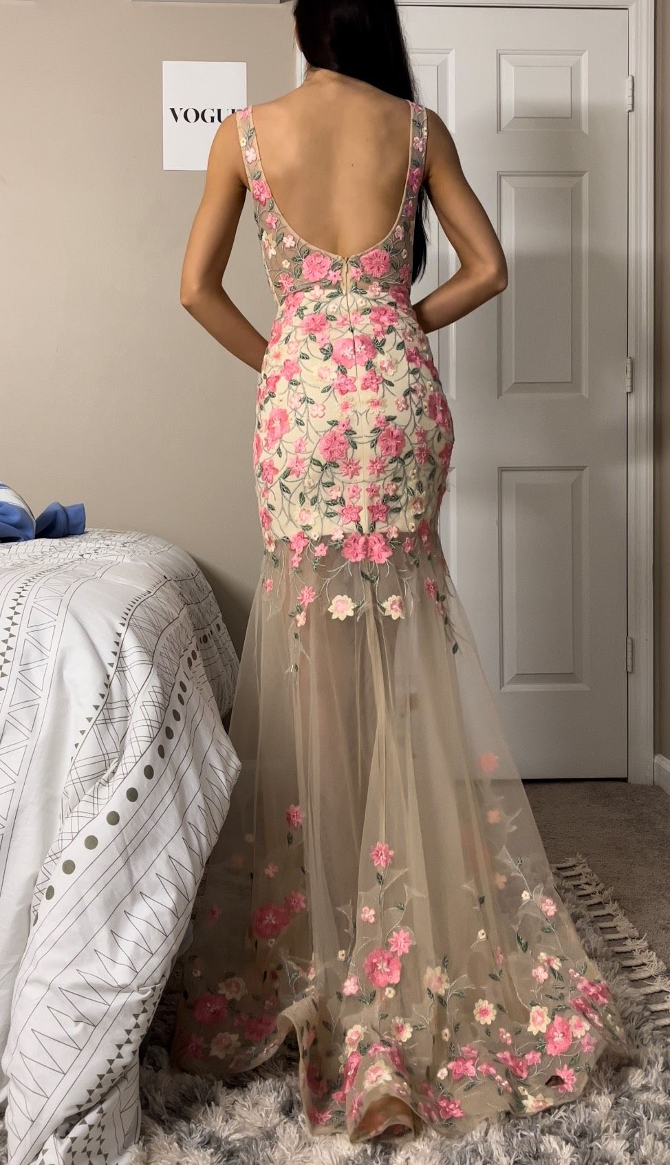 Sherri Hill Size 2 Prom Plunge Sheer Light Pink Mermaid Dress on Queenly