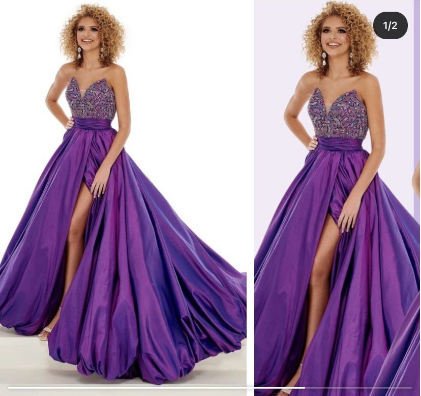 Rachel Allan Size 4 Pageant Purple Ball Gown on Queenly