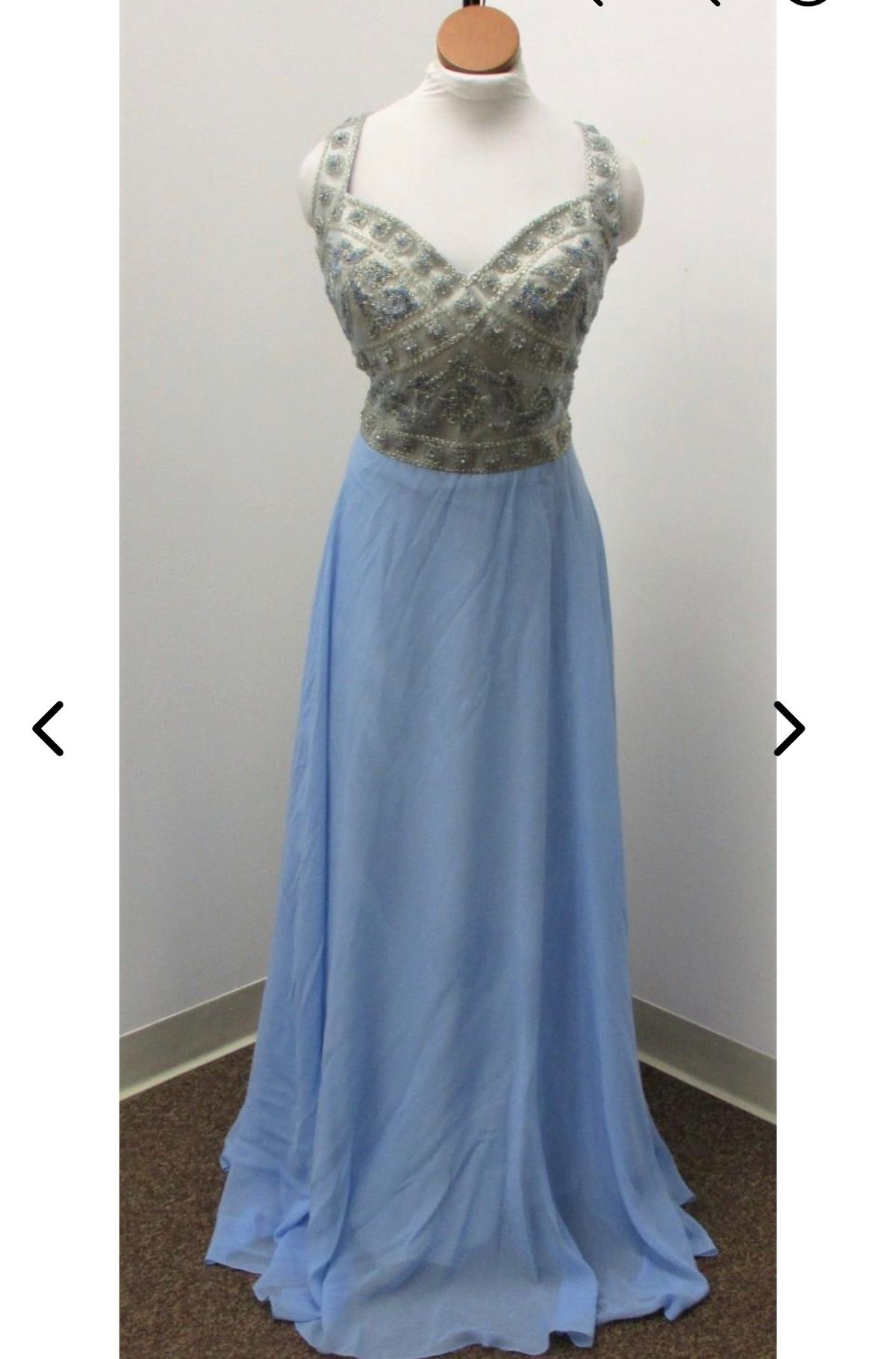 Lucci Lu Plus Size 24 Prom Sequined Light Blue Floor Length Maxi on Queenly