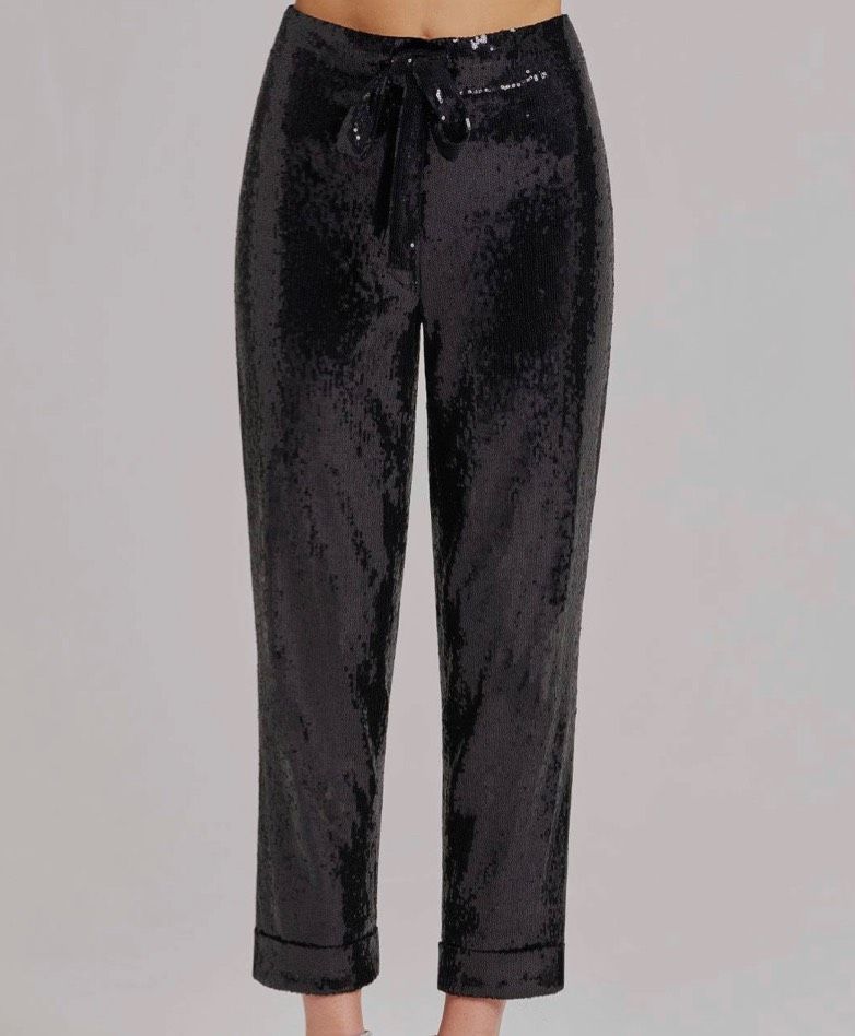 nadine merabi Size XS Pageant Sequined Black Formal Jumpsuit on Queenly