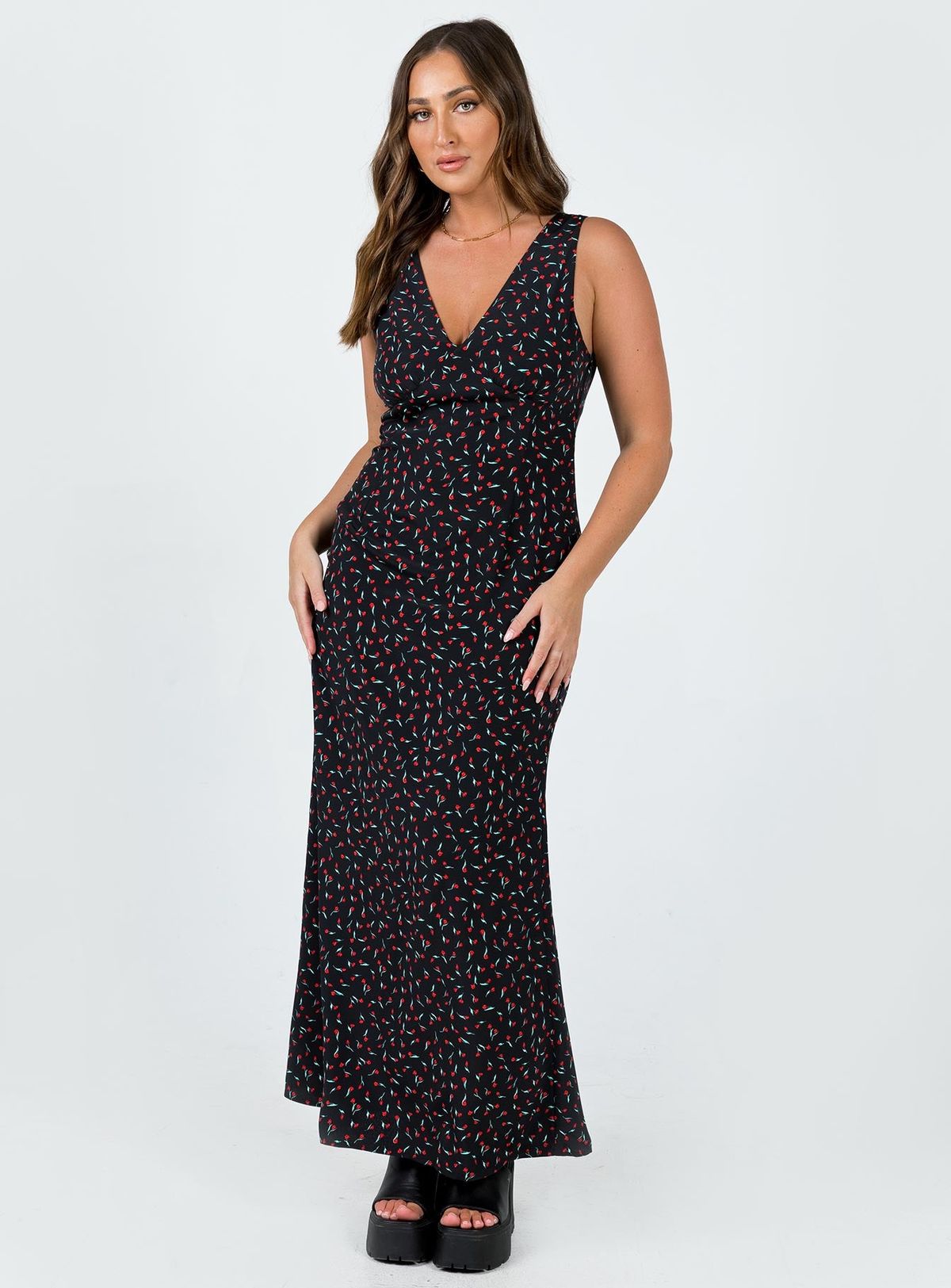 Style 1188143 Princess Polly Size 10 Floral Black Cocktail Dress on Queenly