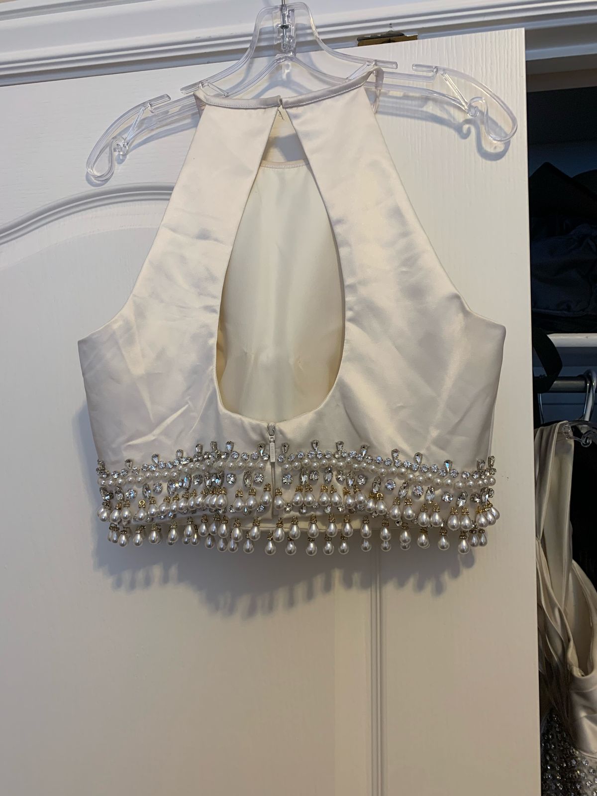 Sherri Hill Size 10 Wedding High Neck Satin White Mermaid Dress on Queenly