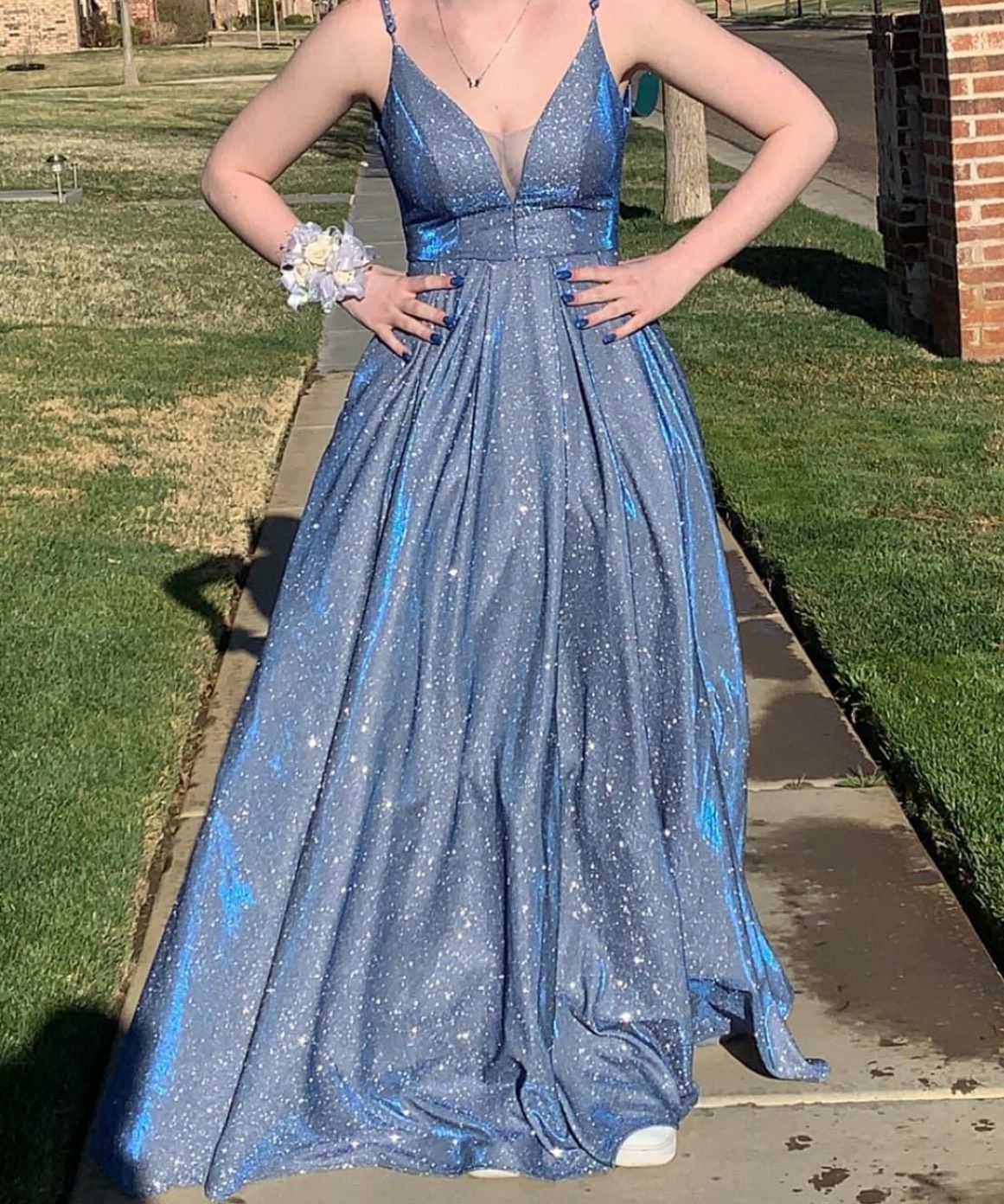 Size XS Prom Blue Floor Length Maxi on Queenly