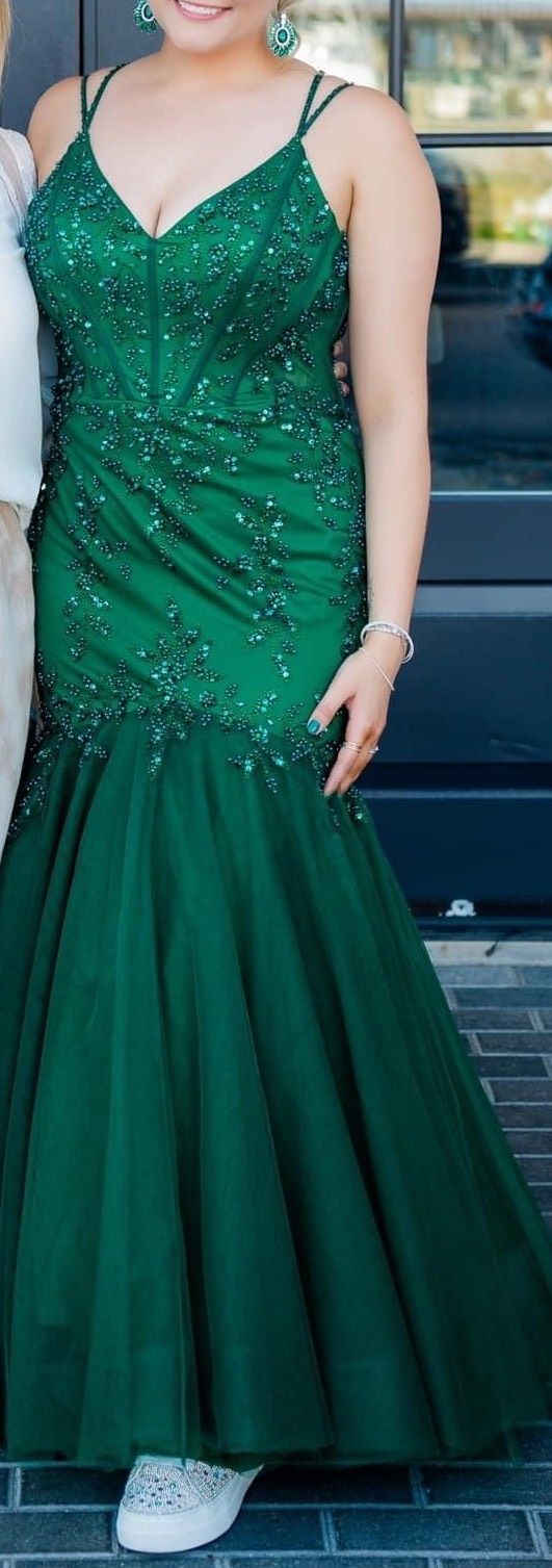 MoriLee Size 10 Prom Green Mermaid Dress on Queenly