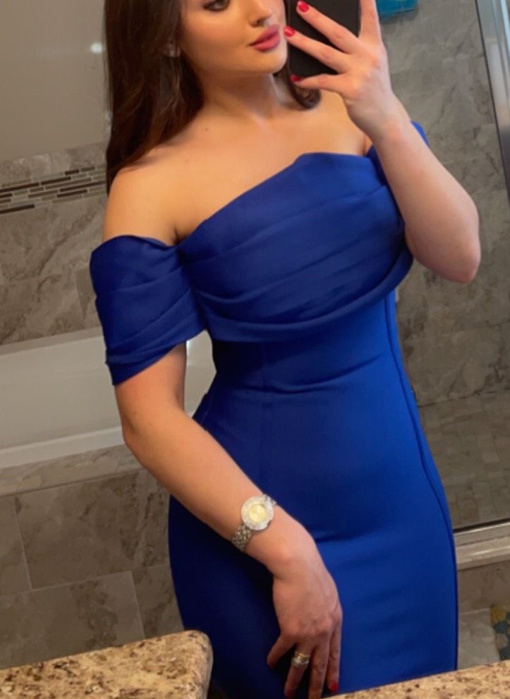 Fashion Nova Size 8 Prom Blue A-line Dress on Queenly